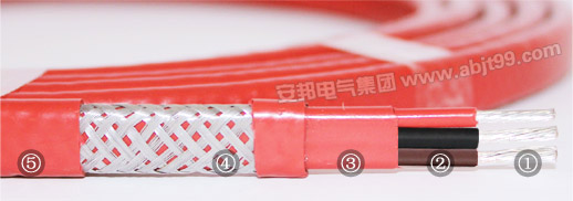 三芯串联式恒功率电伴热带结构图
