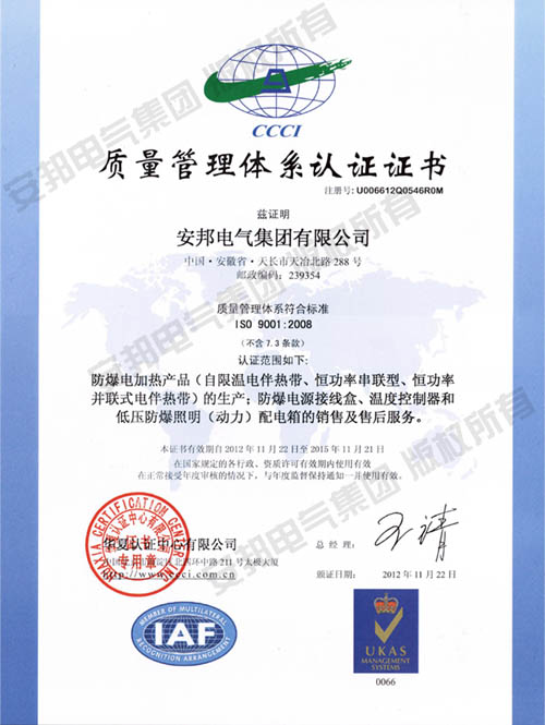 ISO9001:2008国际质量体系认证（中文版）